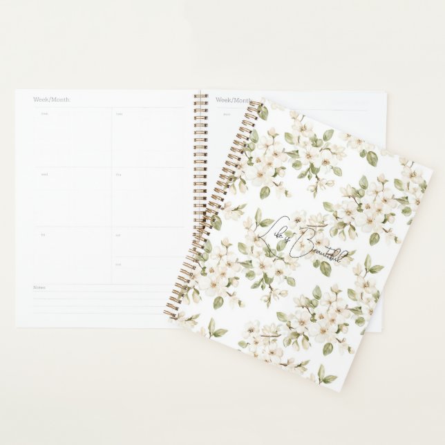 Pretty Cream Flowering Tree  Planner (Display)