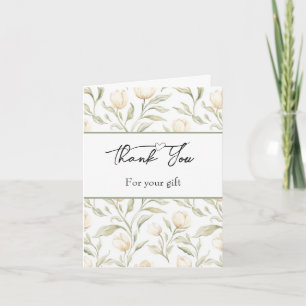 Pretty Cream Tulip Flowers Thank You Card