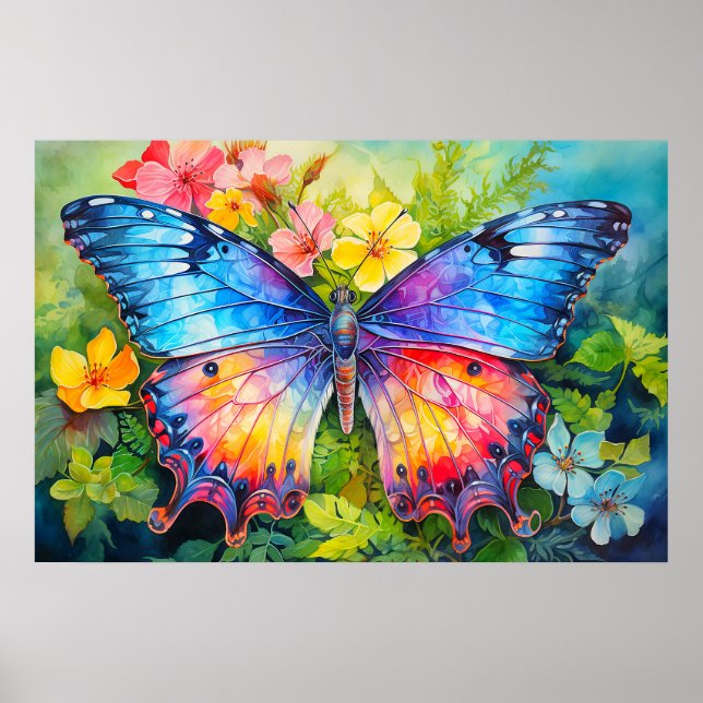 Pretty Creative Colourful Butterfly Collage Poster (Front)