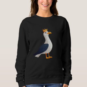 Pretty Crowned Seagull Costume for Funny Beach Lov Sweatshirt