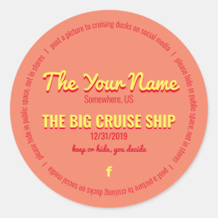 Pretty Cruising Ducks Personalised Classic Round Sticker