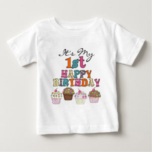 Pretty Cupcakes 1st Birthday Tshirts and Gifts