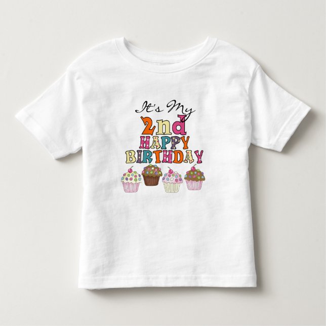 Pretty Cupcakes 2nd Birthday Tshirts and Gifts (Front)