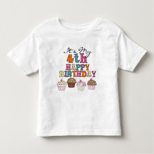 Pretty Cupcakes 4th Birthday Tshirts and Gifts