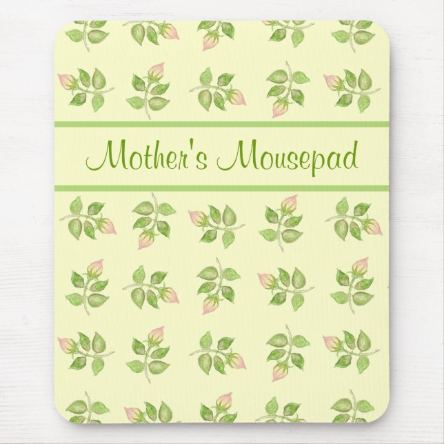 Pretty Custom Mousepad, Nostalgic Rosebuds Mouse Pad (Front)