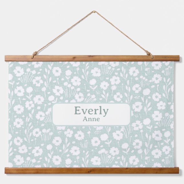 Pretty Custom Name Decor Nursery Girls Room Hanging Tapestry (Front)