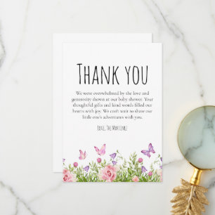 Pretty cute butterfly baby shower thank you cards