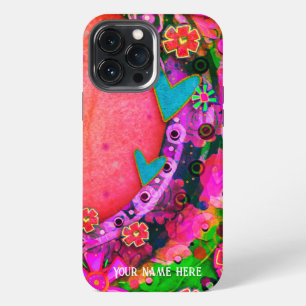 Pretty Cute Hearts Flowers Inspirivity Customised iPhone 13 Pro Max Case