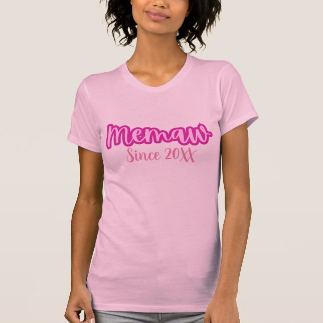 Pretty Cute Pink Memaw Since 20XX Women’s T-Shirt (Front)