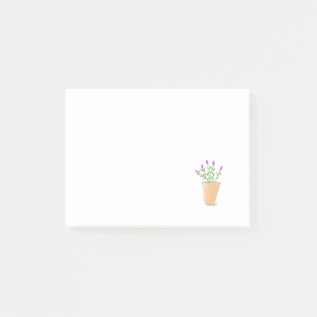 Pretty Cute Potted Plant Post-it Notes (Front)