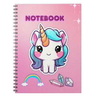 Pretty Cute Purple Unicorn Notebook