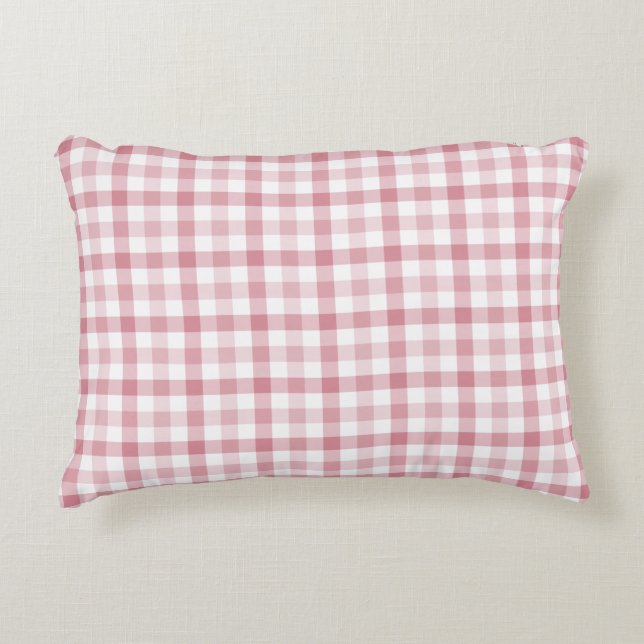 Pretty cute scottish tartan pink plaid colourful decorative cushion (Front)