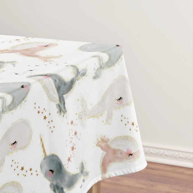 Pretty Cute Whale Ocean Sea Kids Party Favour Deco Tablecloth (In Situ)