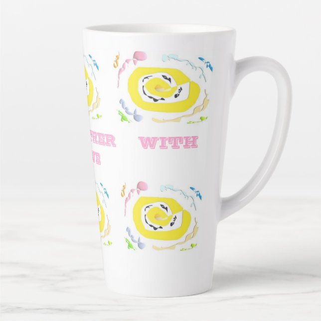 Pretty cute yellow flower type patterns latte mug (Right)
