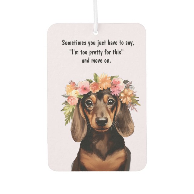 Pretty Dachshund Car Air Freshener (Front)