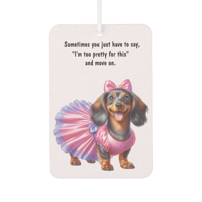 Pretty Dachshund Car Air Freshener (Front)