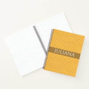 Pretty Daffodil Gold Quatrefoil Personalised Notebook