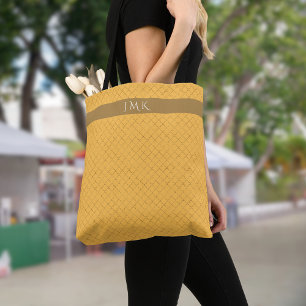 Pretty Daffodil Gold Quatrefoil Personalised Tote Bag