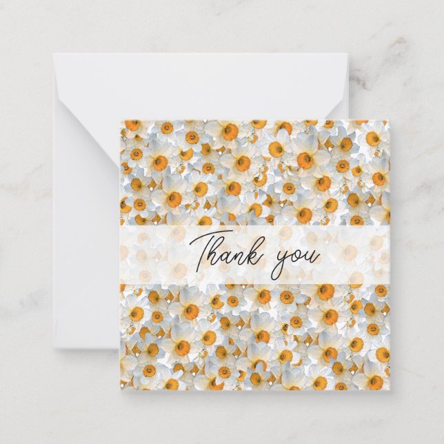 Pretty Daffodil Thank You Card (Front)