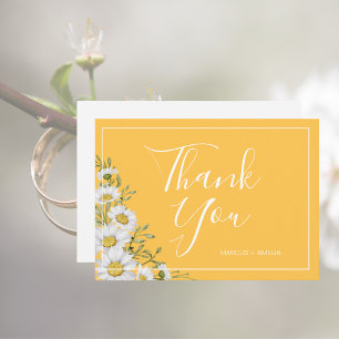 Pretty Daffodil Yellow & White Daisies Thank You Card