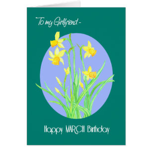 Pretty Daffodils March Birthday for Girlfriend