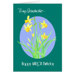 Pretty Daffodils March Birthday for Grandmother