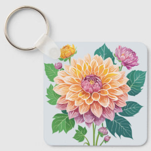 Pretty Dahlia Key Ring