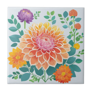 Pretty Dahlia Tile