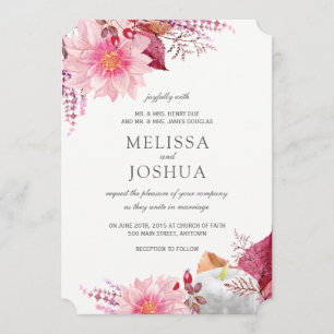 Pretty Dahlias Fall Wedding Invitations