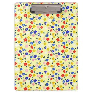 Pretty Dainty Cute Floral on Pastel Yellow Clipboard
