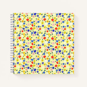 Pretty Dainty Cute Floral on Pastel Yellow Notebook