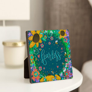 Pretty Daisies Cheerful Motivational Fearless Plaque