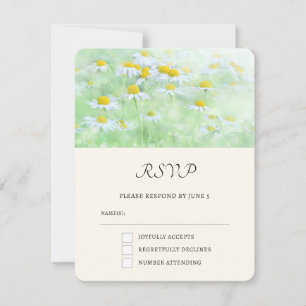 Pretty Daisies in a Field Photograph RSVP Card