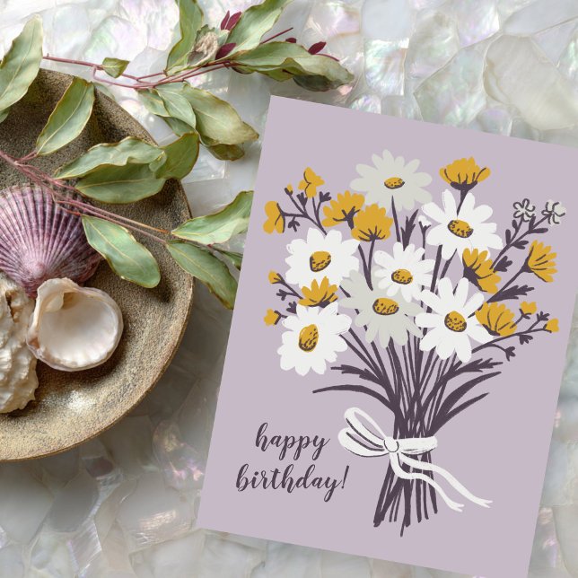 Pretty Daisy Bouquet CUSTOM Happy Birthday Postcard (Pretty Daisy Bouquet CUSTOM Happy Birthday Postcard
)