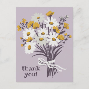 Pretty Daisy Bouquet CUSTOM Thank You Postcard