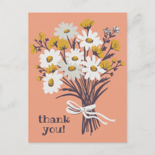 Pretty Daisy Bouquet CUSTOM Thank You Postcard