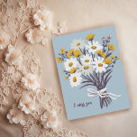 Pretty Daisy Bouquet I MISS YOU Sweet CUSTOM Postcard<br><div class="desc">Customise this card by changing the text,  font,  colours and adding your own text on the back! Check my shop for more!</div>