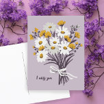 Pretty Daisy Bouquet I MISS YOU Sweet CUSTOM Postcard<br><div class="desc">Customise this card by changing the text,  font,  colours and adding your own text on the back! Check my shop for more!</div>