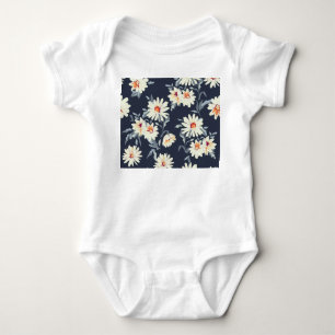 Pretty Daisy Floral: Seamless Print Baby Bodysuit