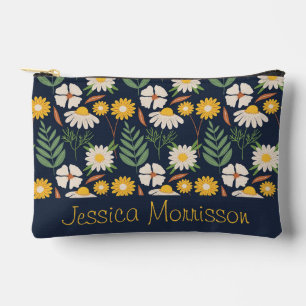 Pretty Daisy Flower Pattern Personalised Accessory Pouch