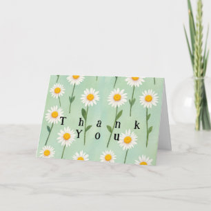 Pretty daisy flower watercolor art daisies thank you card