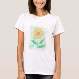 Pretty daisy flower with frame border tshirts