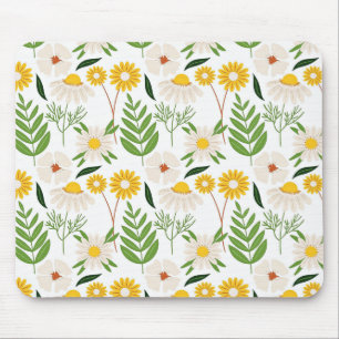 Pretty Daisy Pattern Mouse Pad