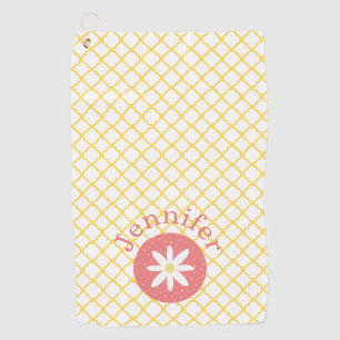 Pretty Daisy Personalised Golf Towel