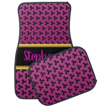 Pretty Damask Lace Pattern Pink and Black #1