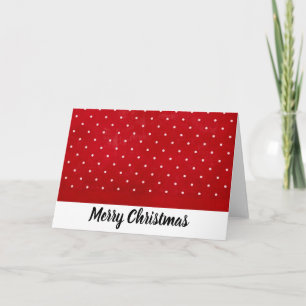 Pretty Dark Red with Dots Christmas Card