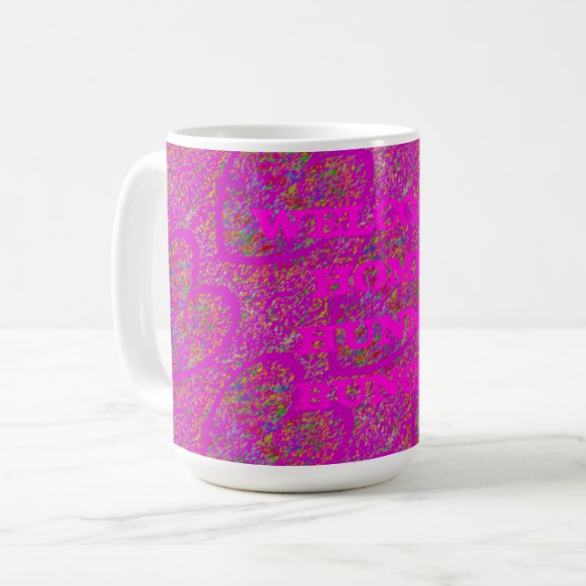Pretty dashing silky glowing pink welcome home coffee mug (Front Left)
