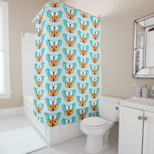 Pretty Decorative Butterfly Pattern Shower Curtain