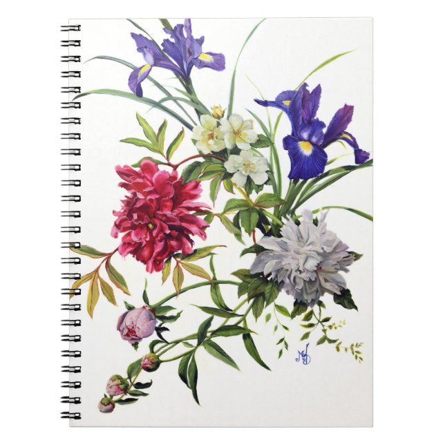 Pretty Decorative Flower File Folder Notebook (Front)