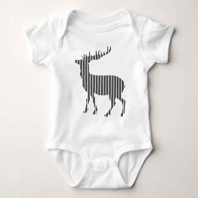 Pretty deer pattern baby bodysuit (Front)